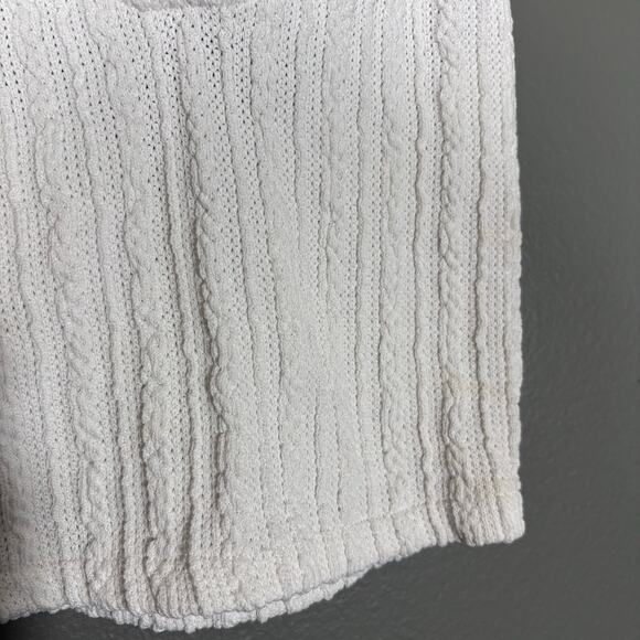 Zara Women's White Coquette Cable Knit Crop Top - Size Small - Double Straps - Picture 3 of 5